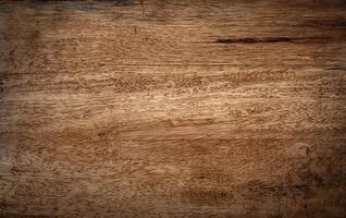 A close-up view of a natural wooden surface with rich grain patterns and slight imperfections, perfect for backgrounds, textures, or design projects. photo