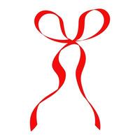 Red bow hand drawn, on white background vector