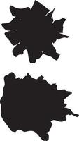 Broken edged jagged badge silhouette on white background vector