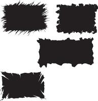 Rectangular Jagged badge silhouette on white background vector