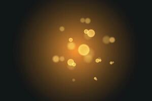 Beautiful yellow light effect on dark background, glare, beautiful diffused light, bokeh effect vector