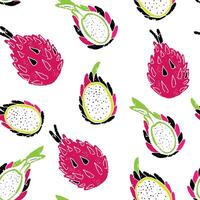 a pattern with dragon fruit on it vector