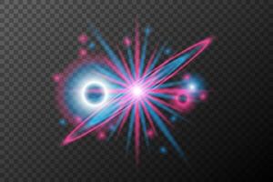 Light effect pink blue isolated flare explosion shiny dust line solar flare spark star neon light, effect vector