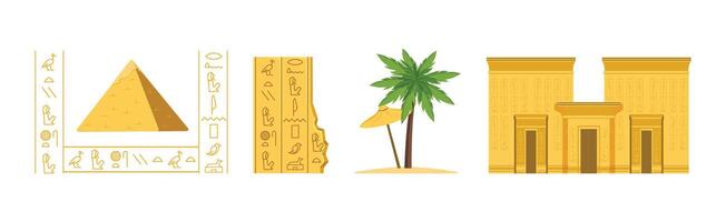 Egypt Symbols and Ancient Egyptian Object Set vector