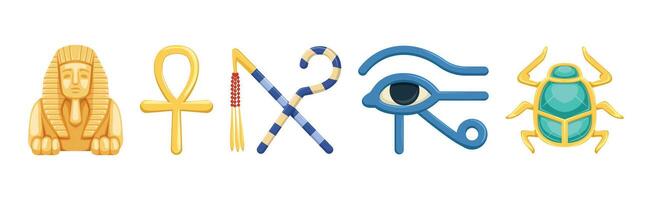 Egypt Symbols and Ancient Egyptian Object Set vector