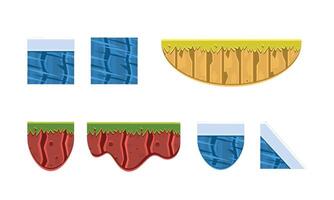 Ground, soil, ice surface, gaming environment, landscape elements, assets for GUI or web design Illustration vector