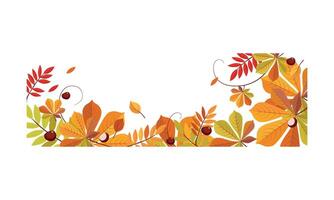 Autumn abstract background with space for text, banner with bright autumn leaves Illustration vector