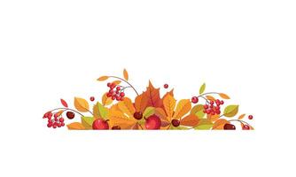 Autumn background with space for text, banner with bright autumn leaves Illustration vector