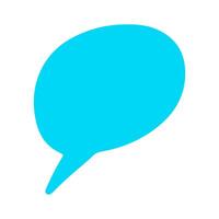 Text bubble. Hand drawn bubble templates for text messages. Colorful cartoon sticker isolated on the white background. Doodle text speech form templates. Blank empty blue speech bubble. vector