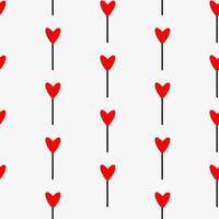 Hand drawn seamless pattern with Sweet lollipop in heart shape icon. Doodle red candy on the stick isolated on white background. Wrap for Valentines day, Xmas, New Year, Easter, Halloween, birthday vector