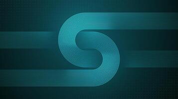 Glowing curved lines on blue green modern futuristic abstract background. vector