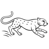 Rapid Cheetah in Motion - Dynamic Line Art vector