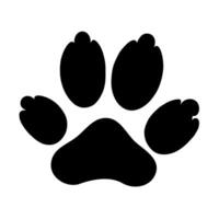 A black and white paw print on a white background vector