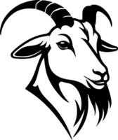Goat head silhouette on white background vector