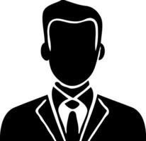 A silhouette of a man in a suit and tie on white vector