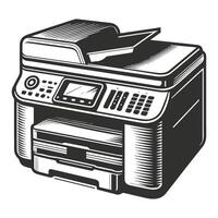 All in one printer isolated on background. vector
