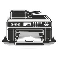 All in One Printer on Plain Background vector