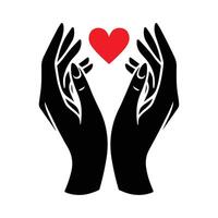 Compassionate Hands Supporting A Heart vector