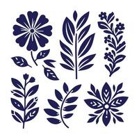 Baroque Style Retro Flower Illustrations vector