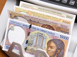 Central African CFA franc in the counting machine photo