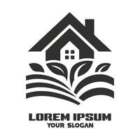Natural Home Leaf Logo Design vector