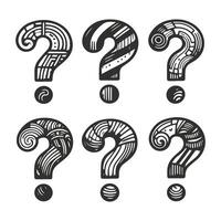 Whimsical Doodle Question Marks vector