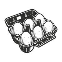 Artistic Egg Box Hand Drawn vector
