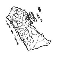 Elegant Hand Drawn Outline Map Designs vector