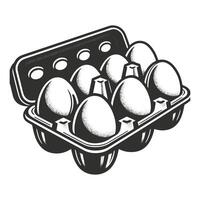 Hand Drawn Eggs In A Box vector