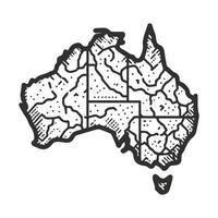 Artistic Hand Drawn Outline Maps vector