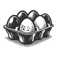 Egg Box Sketch In Hand Drawn Style vector