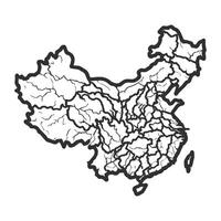 Detailed Hand Drawn Outline Map Set vector