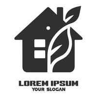 Clean and Simple Home Leaf Logo vector