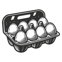 Hand Drawn Eggs Packed In A Box vector