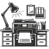 Modern All in One Printer Isolated vector