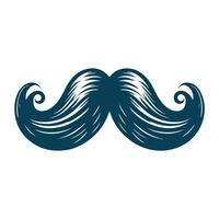 Stylish Mustache Illustration Set vector