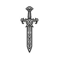 Unique Fantasy Warrior Sword Concept vector