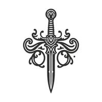Fantasy Warrior Sword Creative Design vector