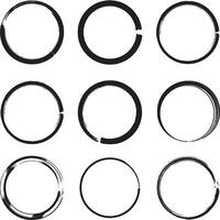 Artistic Round Shapes with Textured and Rough Patterns for Creative Projects vector