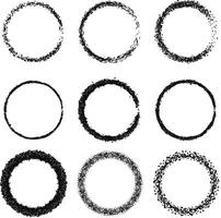 Textured Circles with Rough Abstract Shapes for Creative Designs vector