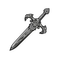 Fantasy warrior sword. vector