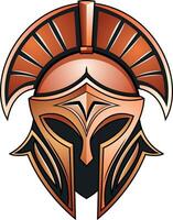 Ancient Greek Armor Helmet - Spartan helmet. illustration isolated on a white background. vector