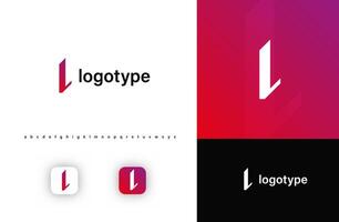 Sporty futuristic angular logo. Sharp geometric dynamic edges letter l. Minimalist innovative emblem for tech, game app, music, sport, design agency, digital space identity. illustration vector