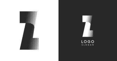 Z letter. Sharp contrast monogram strike diagonal hatching for industrial yet modern look. High bold logo template. Logotype concept design for brand in tech, architecture, fashion vector