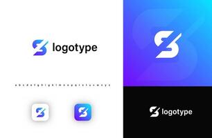 Sporty futuristic angular logo. Sharp geometric dynamic edges letter s. Minimalist innovative emblem for tech, game app, music, sport, design agency, digital space identity. illustration vector
