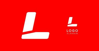 Bold angular letter L, geometric cutouts, minimalist sporty style, dynamic corporate identity, athletic and automotive logo, strong typographic design. typeset vector