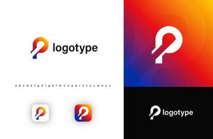 Sporty futuristic angular logo. Sharp geometric dynamic edges letter p. Minimalist innovative emblem for tech, game app, music, sport, design agency, digital space identity. illustration vector