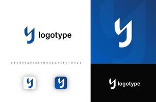 Sporty futuristic angular logo. Sharp geometric dynamic edges letter y. Minimalist innovative emblem for tech, game app, music, sport, design agency, digital space identity. illustration vector