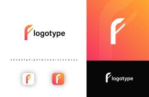 Sporty futuristic angular logo. Sharp geometric dynamic edges letter f. Minimalist innovative emblem for tech, game app, music, sport, design agency, digital space identity. illustration vector