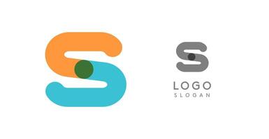 Soft rounded trendy logo, geometric colorful letter S with a modern tech feel, playful monogram design for corporate identity, creative branding, logotype template. logotype vector